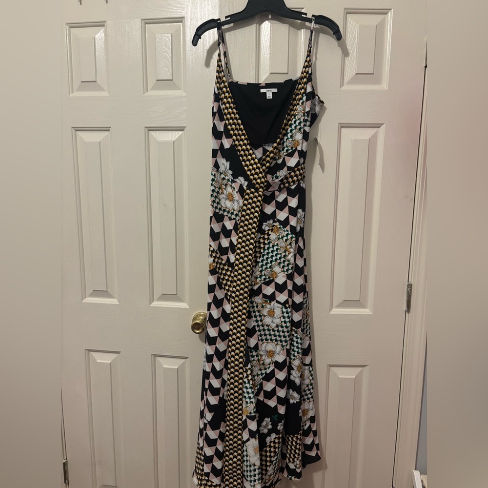 Bar III Black and White Maxi Wrap Sundress